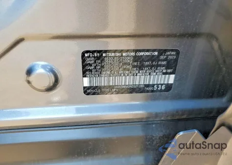 2024 Mitsubishi Eclipse Cross Se из США, поврежденный, VIN JA4ATWAA2RZ021280